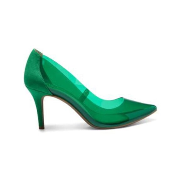 INC Womens Green Transparent Zitah Pointed Toe Stiletto Slip On Pumps 8.5 M - Picture 3 of 3